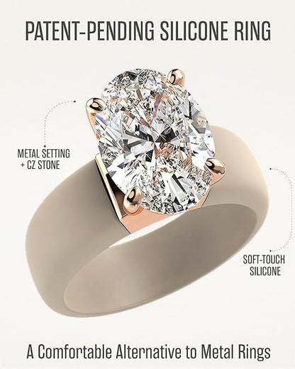 🔥Buy 1 Get 1 Free🔥ODALT Silicone Ring – Emerald Cut CZ | Patent-Pending Design